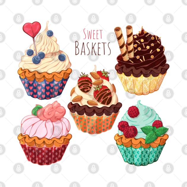 Sweet Cupcakes Illustration by Mako Design 