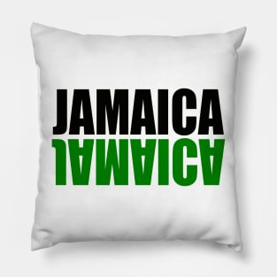 Jamaica a mirrored pattern in the colors colours of the Jamaican flag black green and gold white background Pillow