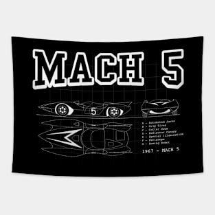 Mach 5 Blue Print Tapestry