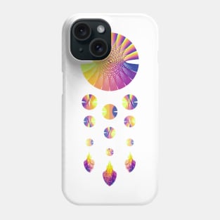 Dream Catcher | Sunset Graphs Blue Red Yellow (White) Phone Case