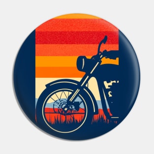 Motorcycle 1970’s Graphic Design Pin