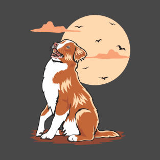 Toller And Birds At Sunset T-Shirt