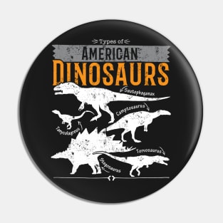 Types of Dinosaur tshirt - educational gift for dinosaur fans Pin