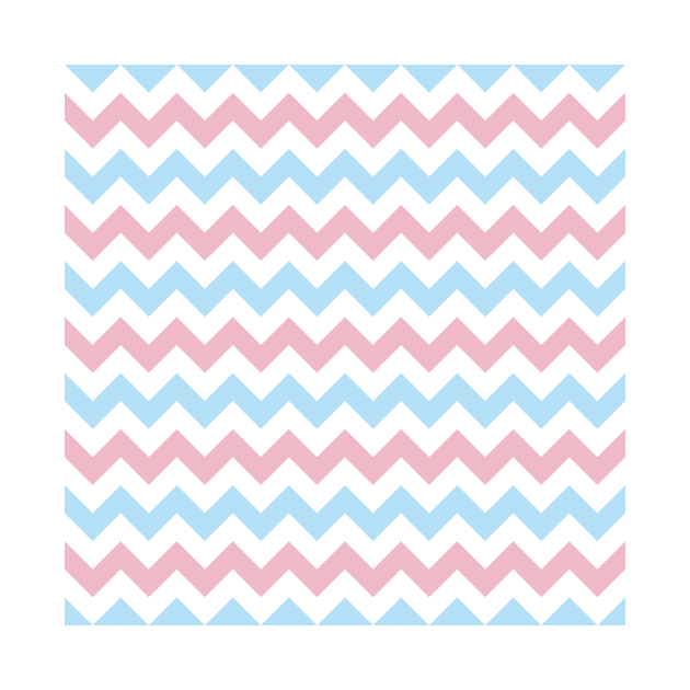 Zigzag Pattern, Chevron Pattern, Blue, Pink by Jelena Dunčević