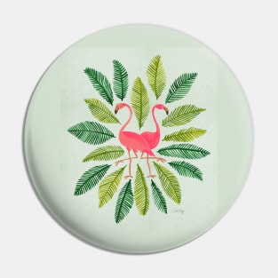 flamingos green Pin