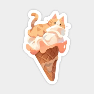 Ice cream kitty cat salted caramel Magnet