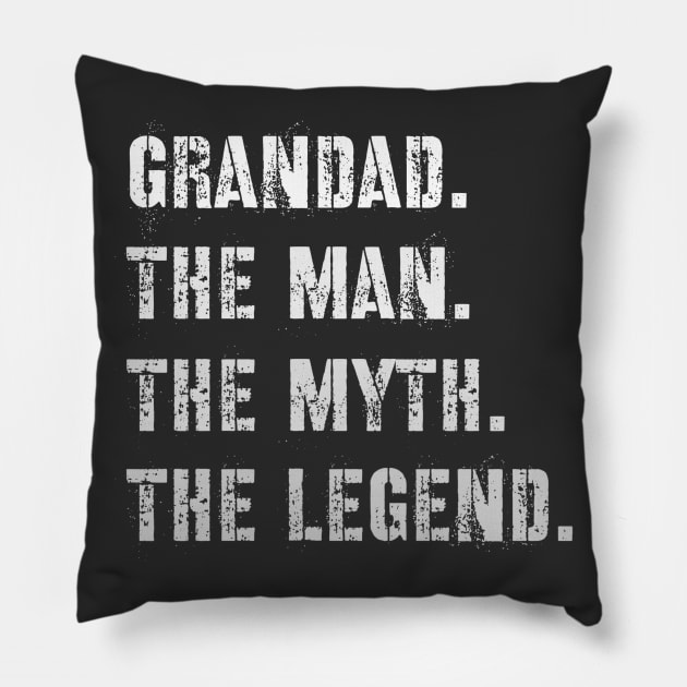 Grandad The Man The Myth The Legend Pillow by Raw Designs LDN