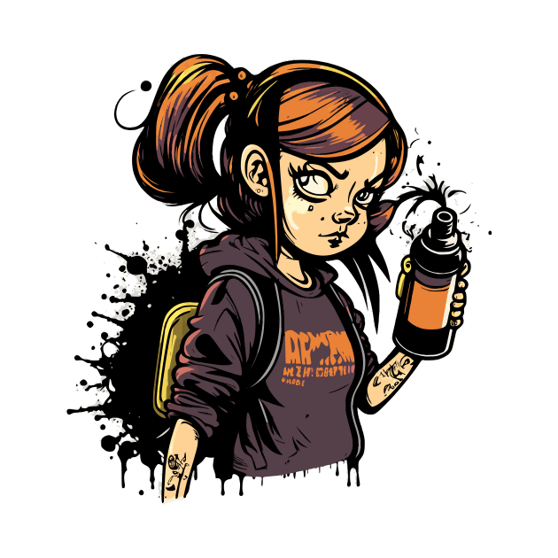 Girl with Spraycan by pxdg