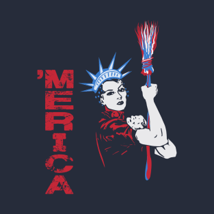 Merica Statue of Liberty 4th Of July Independence Day Sarcasm T-Shirt