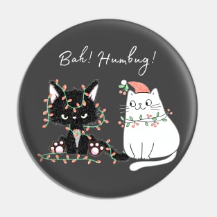 Bah Humbug Holiday Cats Pin