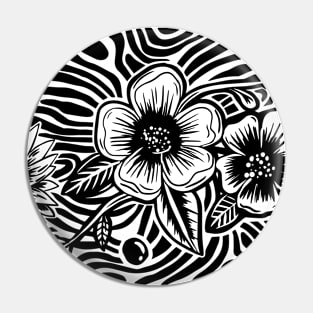 Pattern Flower Design Pin