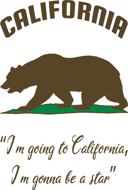 Bear Flag, Flag of California, Grizzly bear, “I’m going to California, I’m gonna be a star.” Kids T-Shirt by egygraphics