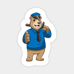 Bear as Police officer with Police hat Magnet