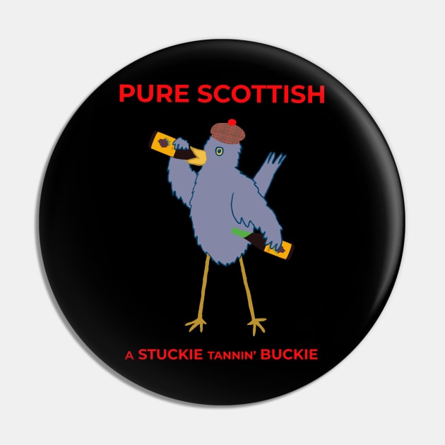 A Stuckie Tannin' Buckie Pin by TimeTravellers