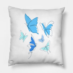 Blue butterflies Pillow