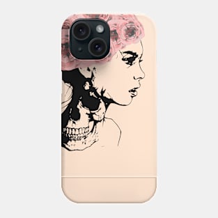 Skull flowers girl Phone Case