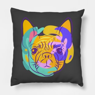 Boston Terrier Dog Lovers Pastel Art Pillow