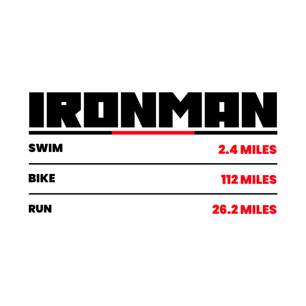 Swim, Bike, Run, Ironman Triathlon by TotallyTubularTees