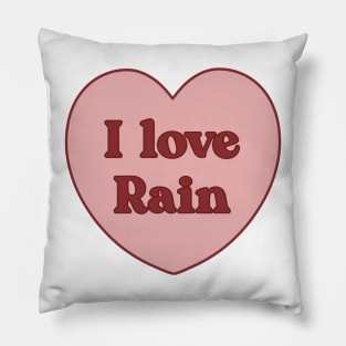 I love rain heart aesthetic dollette coquette pink red Pillow