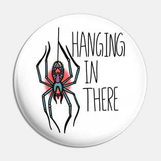 Hanging In There Spider Traditional Tattoo Pin