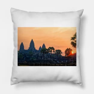 Temple complex at Angkor Wat in Cambodia Pillow