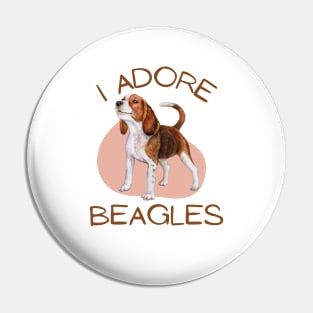 I Adore Beagles Pin