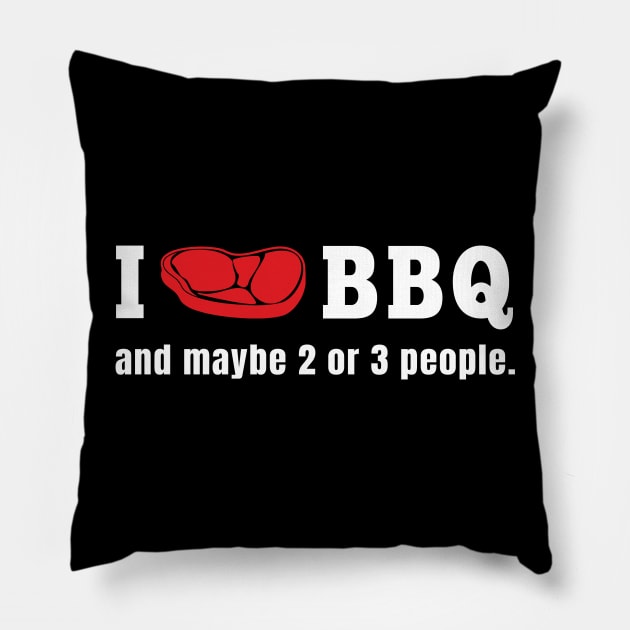 I Love BBQ | Meat Lover Gift Pillow by shirtonaut