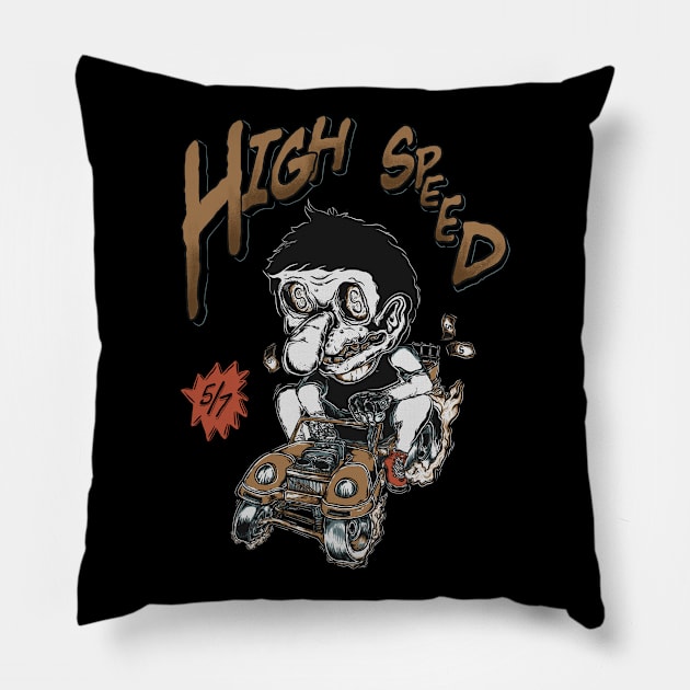 Cassic Rat Hot Rods Vintage Artwork Pillow by Merchsides