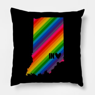 USA States: Indiana (rainbow) Pillow