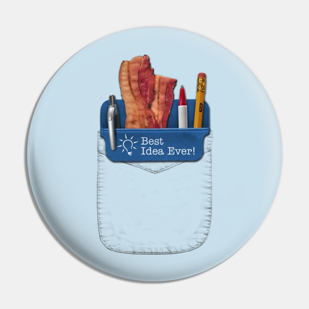 Bacon Pocket Protector Pin by andyjhunter