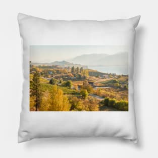 October Landscape Okanagan Valley Vineyards Pillow