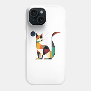 Geometric Cats Colorful Abstract Design Phone Case