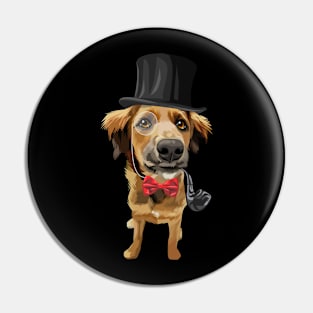 royal brown dog-vector art Pin