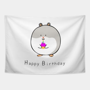 Cute hamster happy birthday Tapestry