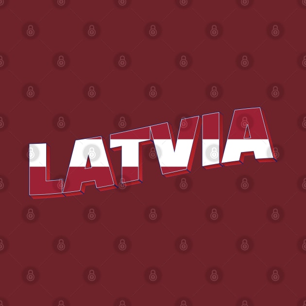 Latvia Vintage style retro souvenir by DesignerPropo