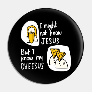 Jeesus Vs Cheeses in white Pin