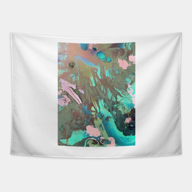 Carribean psychedelic marble ink Tapestry by mikath