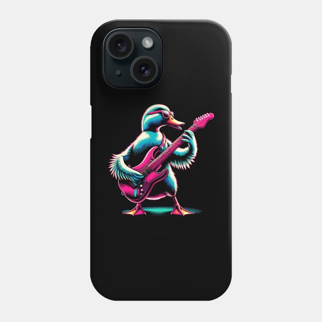 Electric Guitar Duck Rock Music Novelty Funny Duck Phone Case by KsuAnn
