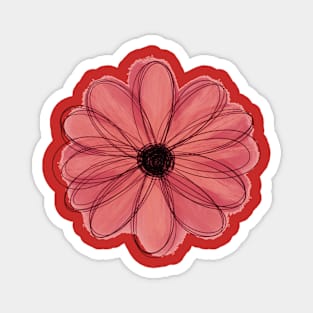 Coral Watercolor Flower Magnet