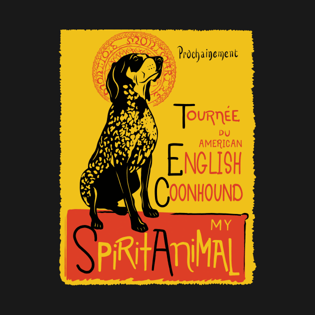 Funny American English Coonhound Cute Dog Chat Noir Mashup Art by Get Hopped Apparel