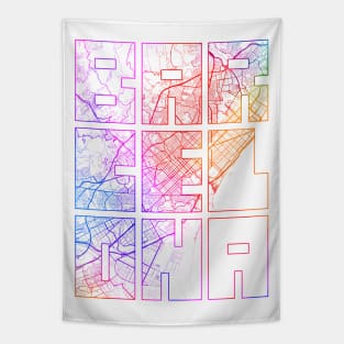 Barcelona, Spain City Map Typography - Colorful Tapestry