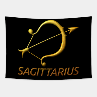 Golden Sagittarius Zodiac Sign Relief Stamped Gold Tapestry