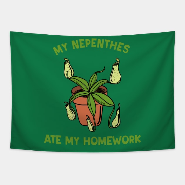 My Nepenthes Ate My Homework Tapestry by Alissa Carin