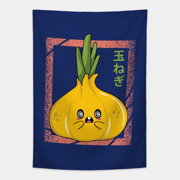 Kawaii Onion Tapestry by spacedowl