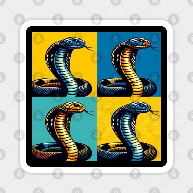King Cobra Pop Art - Cool Snake Magnet by PawPopArt