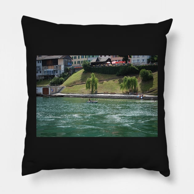 Girl on the lake Pillow by fantastic-designs