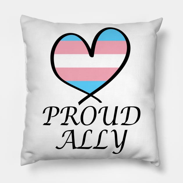 Proud Ally LGBT Gay Pride Month Transgender Flag Pillow by artbypond