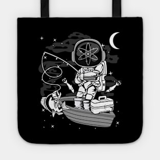 Astronaut Fishing Cosmos ATOM Coin To The Moon Crypto Token Cryptocurrency Blockchain Wallet Birthday Gift For Men Women Kids Tote