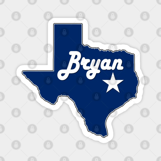 City of Bryan Texas Lone Star State Map Navy Blue Magnet by Sports Stars ⭐⭐⭐⭐⭐