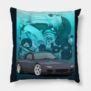 RX7 fd3s with 13b background Pillow